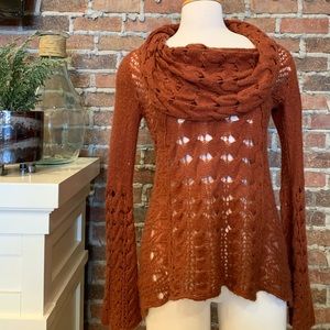 Free People Rust Tunic Sweater